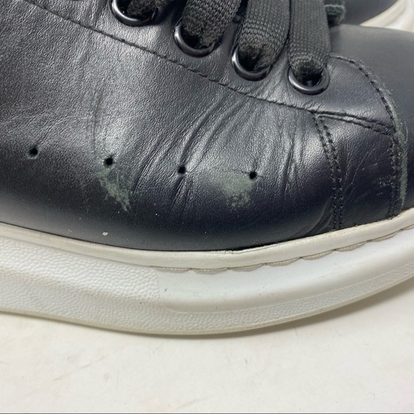 Alexander McQueen Larry Black Leather Platform Sneakers Size 41 - Picture 9 of 13